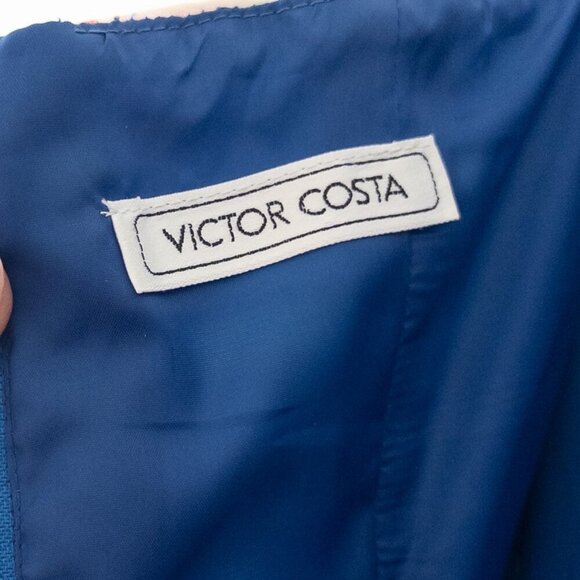 Victor Costa Vintage Floral Drop Waist Tulle Strapless Dress 1980s Lord & Taylor - Picture 10 of 11